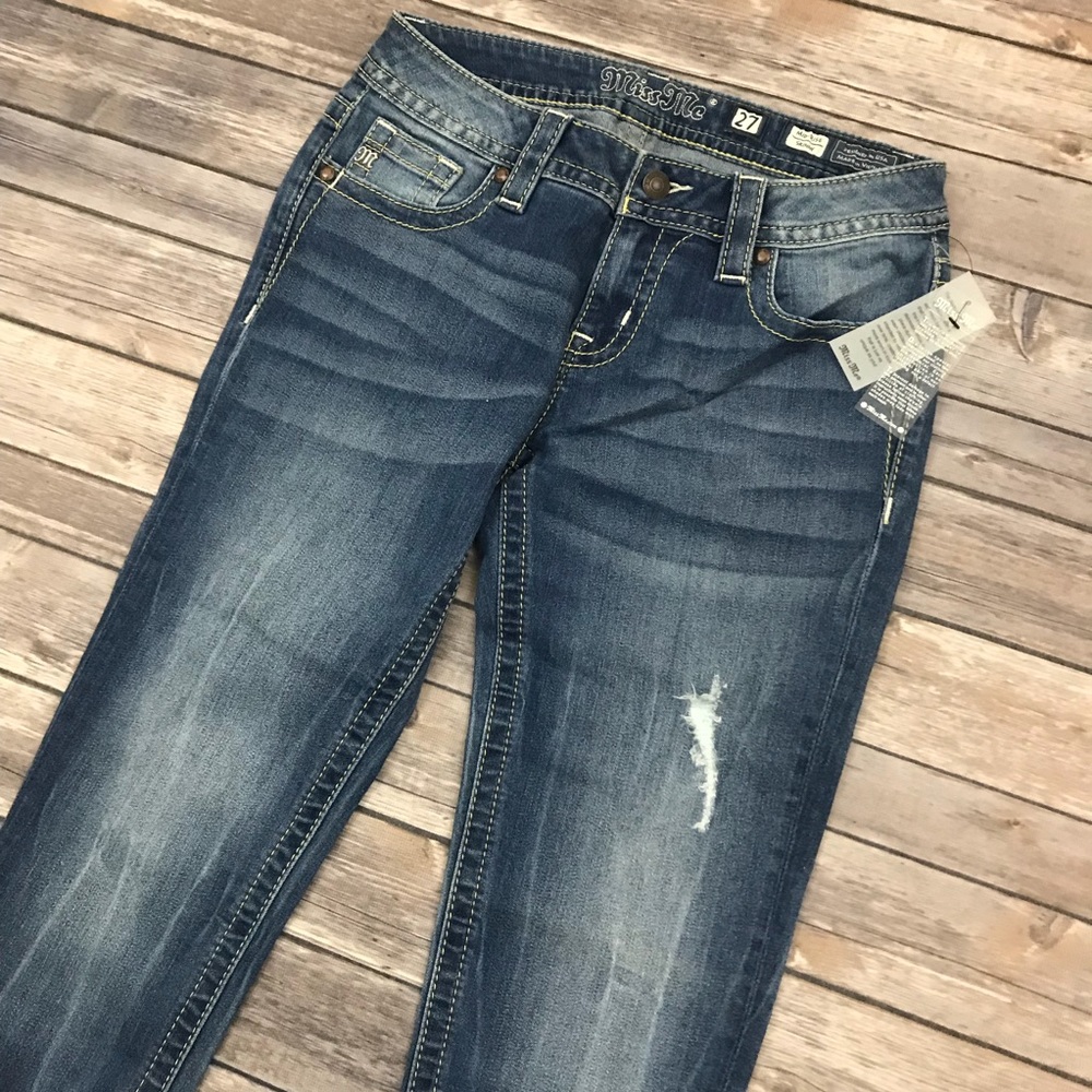 New Miss Me Mid-Rise Skinny Released Hem Jeans - Picture 3 of 8